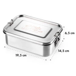 Schmatzfatz Eco Lunchbox 1200ml 19,5 X 14,5 X 6,5 Cm (BxHxT) Edelstahl -Küche Zu Hause 10037956 yy 0006 logo