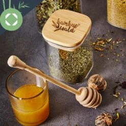 Eckiges Glas Mit Bambusdeckel Luftdicht Mit Silikonring 10x16x10 Cm 1200 Ml -Küche Zu Hause 10038103 yy 0006 logo