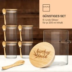 Gewürzgläser Mit Bambuslöffel 6 Stück Je 200 Ml Luftdicht 10 Gewürzgläser Mit Bambuslöffel 6 Stück Je 200 Ml Luftdicht -Küche Zu Hause 10038292 de 0004 logo