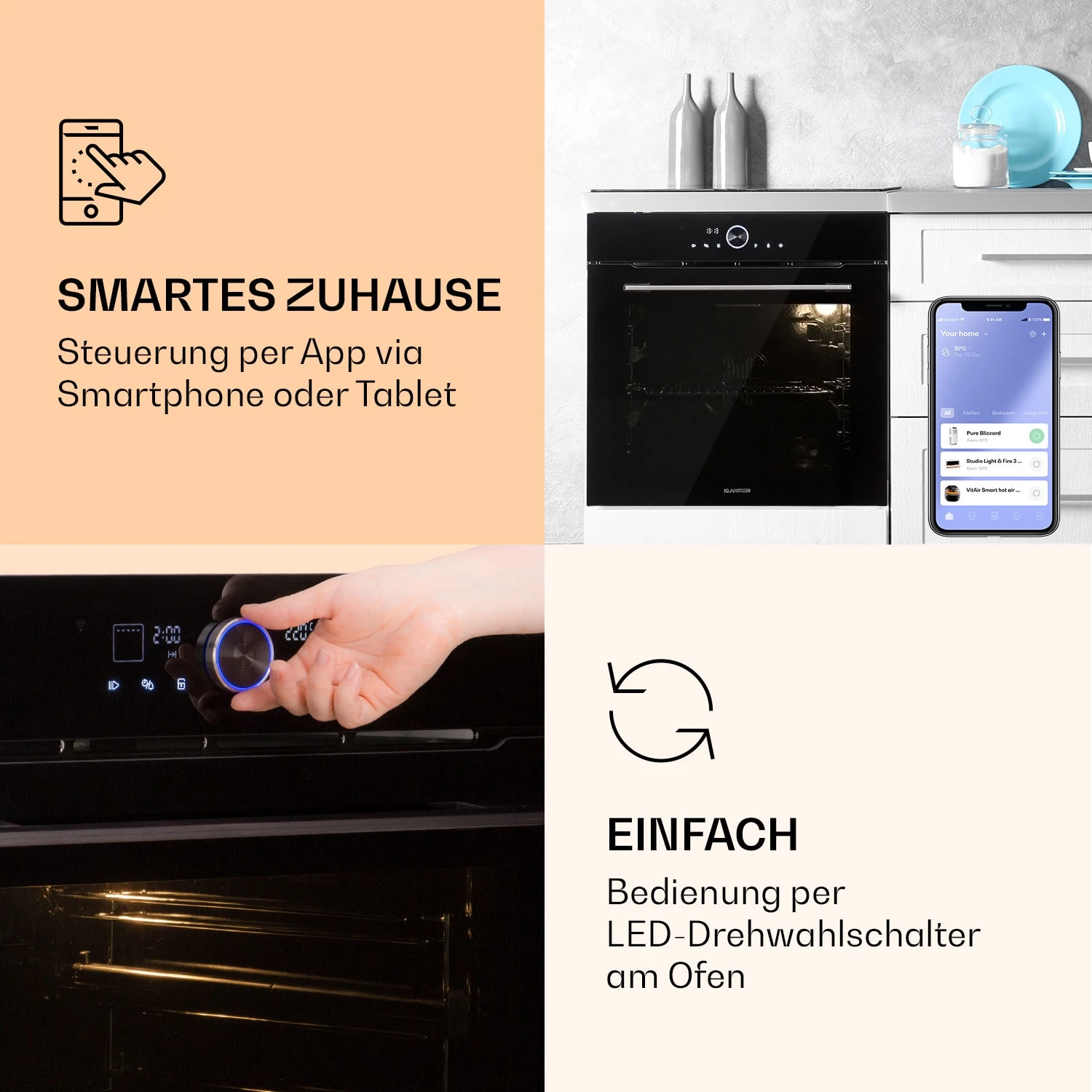 Illuminosa Smart Einbaubackofen 2800W 11 Funktionen App-Steuerung 3 Illuminosa Smart Einbaubackofen 2800W 11 Funktionen App-Steuerung – Bild 3