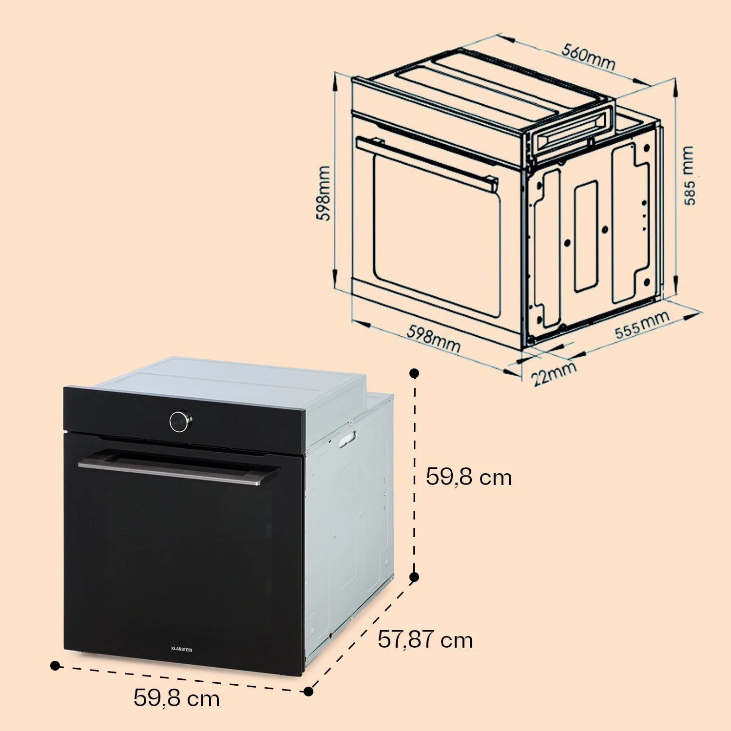 Illuminosa Smart Einbaubackofen 2800W 11 Funktionen App-Steuerung 7 Illuminosa Smart Einbaubackofen 2800W 11 Funktionen App-Steuerung – Bild 7