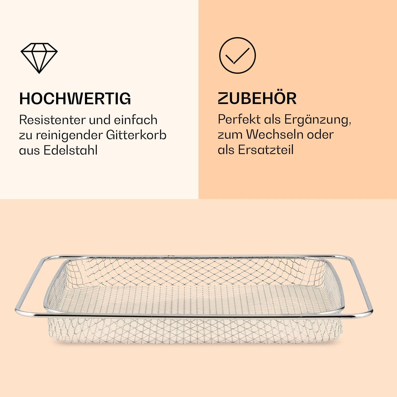 AeroVital Jumbo Heißluftfritteuse Gitterkorb Edelstahl 3 AeroVital Jumbo Heißluftfritteuse Gitterkorb Edelstahl – Bild 3