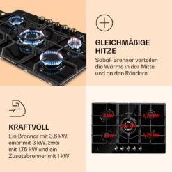 Victoria 5 Gaskochfeld 5-flammig Sabaf-Brenner Glaskeramik Retro-Look -Küche Zu Hause 10038376 de 0003 logo