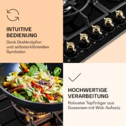 Victoria 5 Gaskochfeld 5-flammig Sabaf-Brenner Glaskeramik Retro-Look -Küche Zu Hause 10038376 de 0005 logo