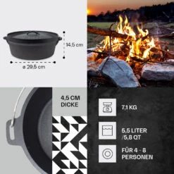 Galloway Dutch Oven 6.0 BBQ-Topf Gusseisen Voreingebrannt Größe M / 6 Qt 10 Galloway Dutch Oven 6.0 BBQ-Topf Gusseisen Voreingebrannt Größe M / 6 Qt -Küche Zu Hause 10038581 de 0004 usp