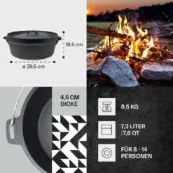 Galloway Dutch Oven 9.0 BBQ-Topf Gusseisen Größe L / 9 Qt 10 Galloway Dutch Oven 9.0 BBQ-Topf Gusseisen Größe L / 9 Qt -Küche Zu Hause 10038582 de 0004 usp