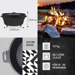 Galloway Dutch Oven 12.0 BBQ-Topf Gusseisen Standfüße Größe XL / 12 Qt 10 Galloway Dutch Oven 12.0 BBQ-Topf Gusseisen Standfüße Größe XL / 12 Qt -Küche Zu Hause 10038587 de 0004 usp
