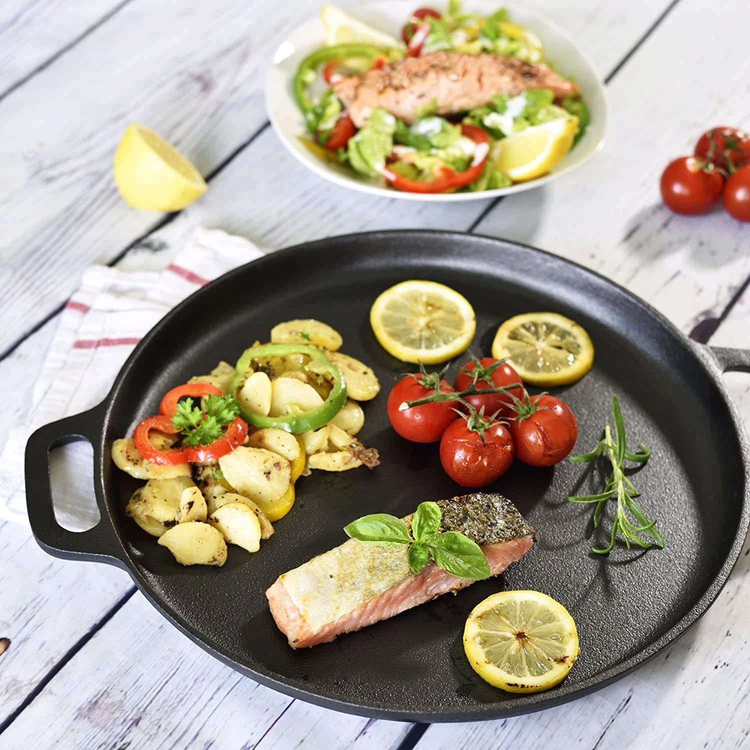 Canadienne Runde Grillpfanne Glatt 35 X 3 Cm (ØxH) Gusseisen 2 Canadienne Runde Grillpfanne Glatt 35 X 3 Cm (ØxH) Gusseisen – Bild 2