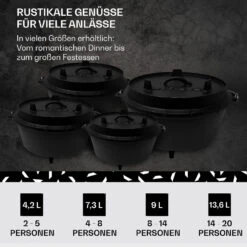 Guernsey Premium Dutch Oven 6.0 BBQ-Topf Gusseisen Standfüße Größe M / 6 Qt 12 Guernsey Premium Dutch Oven 6.0 BBQ-Topf Gusseisen Standfüße Größe M / 6 Qt -Küche Zu Hause 10038642 de 0006 usp