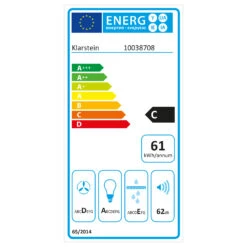 Futurelight Smart Inselabzugshaube Umluft 420m³/h LED Edelstahl -Küche Zu Hause 10038708 energy label