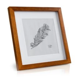 Bristol Bilderrahmen Glasscheibe 25 X 25 Cm Mit Passepartout Echtholz