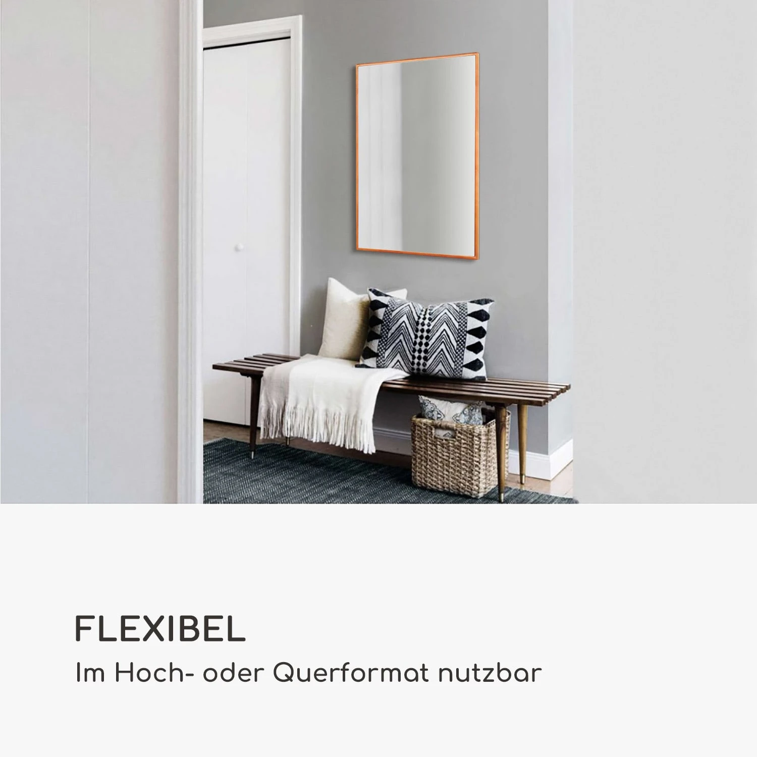 Croxley Wandspiegel Metallrahmen Rechteckig 90 X 60 Cm 2 Croxley Wandspiegel Metallrahmen Rechteckig 90 X 60 Cm – Bild 2