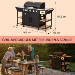 Jersey Outdoor Kitchen Gasgrill 20,7 KW 5+1 Brenner Mobil Regenschutz -Küche Zu Hause 10039855 de 0006 usp