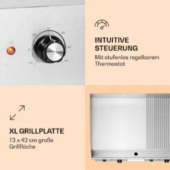 Grillmeile 4400 Elektrogrill Plancha 2x2200W Grillplatte Edelstahl -Küche Zu Hause 10039915 de 0003 logo