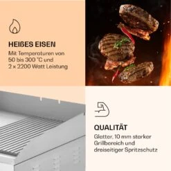 Grillmeile 4400 Elektrogrill Plancha 2x2200W Grillplatte Edelstahl -Küche Zu Hause 10039915 de 0005 logo
