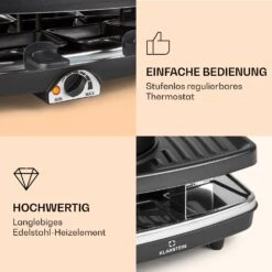 Entrecote 2-in-1 Raclette-Grill & Fondue Naturstein 1100W 8 Personen -Küche Zu Hause 10039922 de 0004 logo