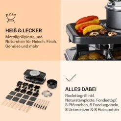 Entrecote 2-in-1 Raclette-Grill & Fondue Naturstein 1100W 8 Personen -Küche Zu Hause 10039922 de 0005 logo