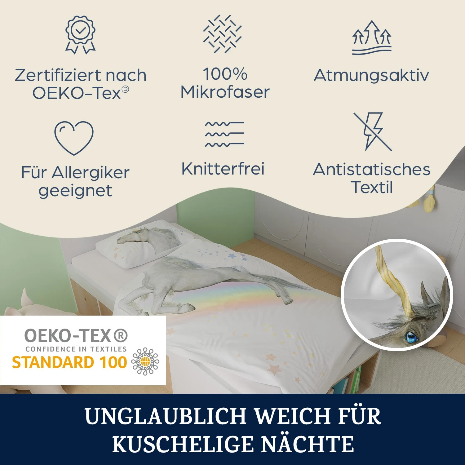 Soft Wonder Kids-Edition Bettwäsche 135 X 200 Cm 50 X 75 Cm Atmungsaktiv Mikrofaser 2 Soft Wonder Kids-Edition Bettwäsche 135 X 200 Cm 50 X 75 Cm Atmungsaktiv Mikrofaser – Bild 2