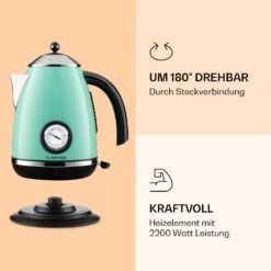 Aquavita Chalet Wasserkocher 1,7 Liter 2200 Watt Temperaturanzeige Edelstahl -Küche Zu Hause 10040040 de 0003 logo