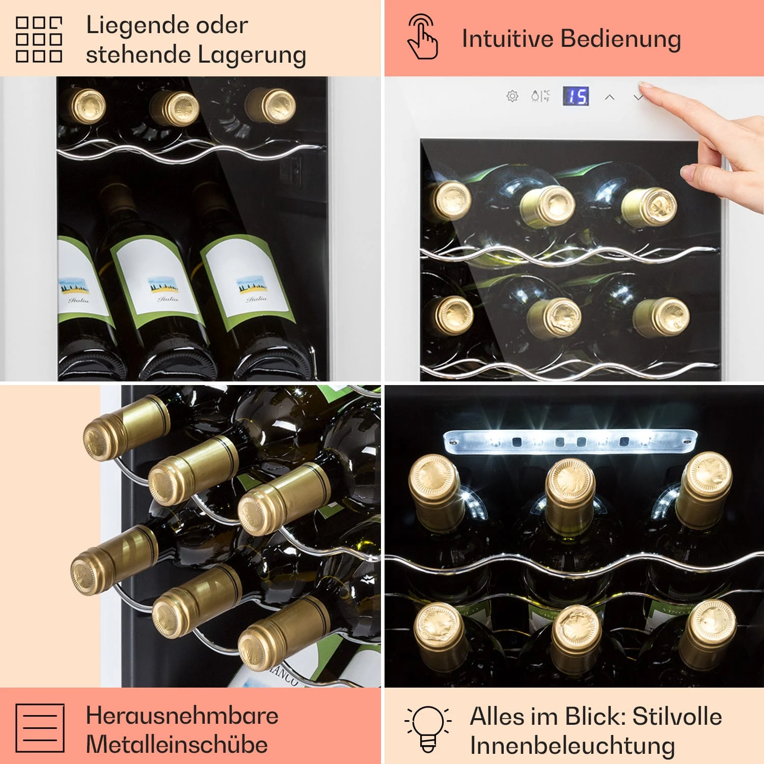 Shiraz 18 Slim Uno Weinkühlschrank 50l 18Fl Touch-Bedienfeld 5-18°C 5 Shiraz 18 Slim Uno Weinkühlschrank 50l 18Fl Touch-Bedienfeld 5-18°C – Bild 5