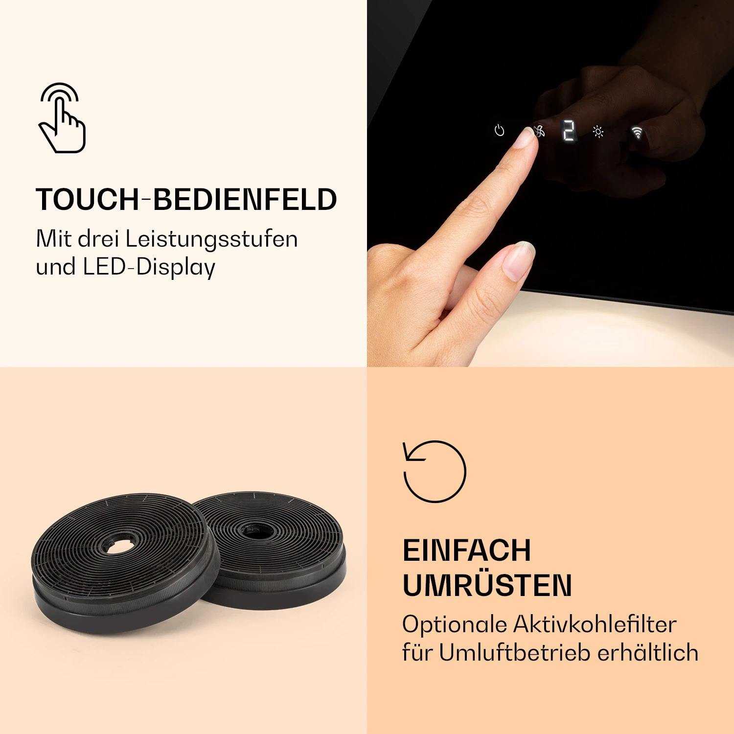 Alina 60 Smart Dunstabzugshaube 60 Cm 594 M³/h LED Ambiente-Licht Glasfront 6 Alina 60 Smart Dunstabzugshaube 60 Cm 594 M³/h LED Ambiente-Licht Glasfront – Bild 6