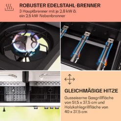 Kingsville 3.1 Kombigrill Gas + Kohle 10,9 KW 3+1 Brenner 12 Kingsville 3.1 Kombigrill Gas + Kohle 10,9 KW 3+1 Brenner -Küche Zu Hause 10040270 de 0005 usp