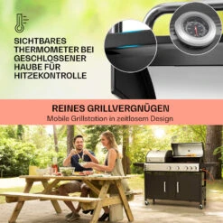 Kingsville 4.1 Kombigrill Gas + Kohle 13,7 KW 4+1 Brenner -Küche Zu Hause 10040271 de 0004 usp