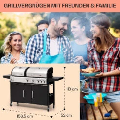 Kingsville 4.1 Kombigrill Gas + Kohle 13,7 KW 4+1 Brenner -Küche Zu Hause 10040271 de 0007 usp