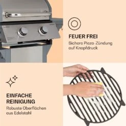 Lucifer 2 Gasgrill 2 X 3,6 KW Brenner 45x45cm Grill Edelstahl Mobil -Küche Zu Hause 10040279 de 0007 logo
