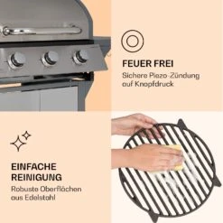 Lucifer 3 Gasgrill 3 X 3,6 KW Brenner 60x45cm Grill Edelstahl Mobil -Küche Zu Hause 10040280 de 0007 logo