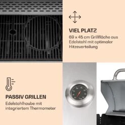 Lucifer 4 Gasgrill 4 X 3,6 KW Brenner 69x45cm Grill Edelstahl Mobil -Küche Zu Hause 10040281 de 0004 logo