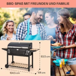 Aberdeen Double Holzkohlegrill Smoker Thermometer 2 Seitentische Mobil -Küche Zu Hause 10040293 de 0007 usp