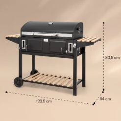Aberdeen Double Holzkohlegrill Smoker Thermometer 2 Seitentische Mobil -Küche Zu Hause 10040293 yy 0011 dimensions