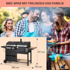 Aberdeen Kombi-Grill Gas Kohle Smoker Thermometer 2 Seitentische Mobil 17 Aberdeen Kombi-Grill Gas Kohle Smoker Thermometer 2 Seitentische Mobil -Küche Zu Hause 10040295 de 0008 usp