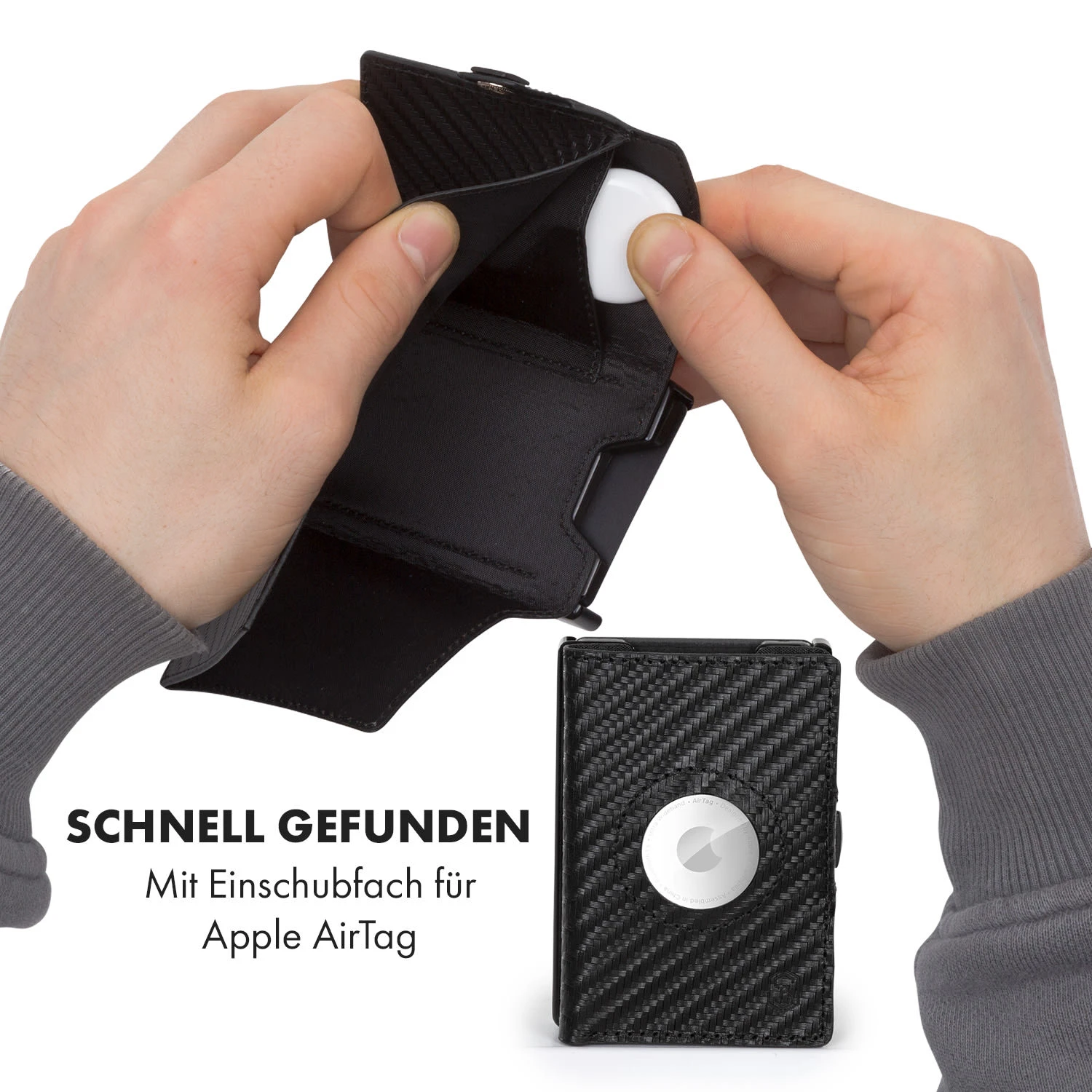 ZNAP Airtag Wallet 8 Karten Münzfach 9x1,5x6 Cm (BxHxT) RFID-Schutz 2 ZNAP Airtag Wallet 8 Karten Münzfach 9x1,5x6 Cm (BxHxT) RFID-Schutz – Bild 2
