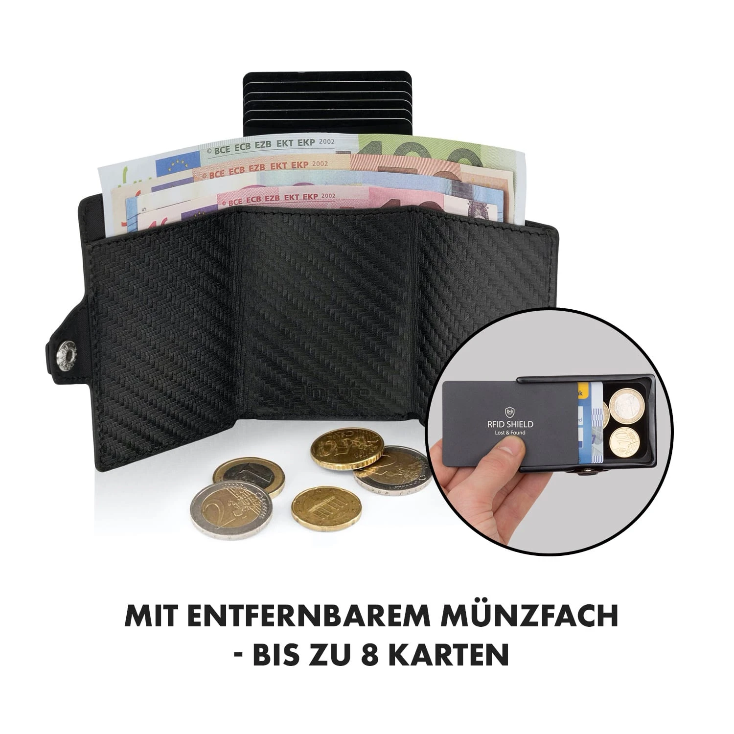 ZNAP Airtag Wallet 8 Karten Münzfach 9x1,5x6 Cm (BxHxT) RFID-Schutz 4 ZNAP Airtag Wallet 8 Karten Münzfach 9x1,5x6 Cm (BxHxT) RFID-Schutz – Bild 4