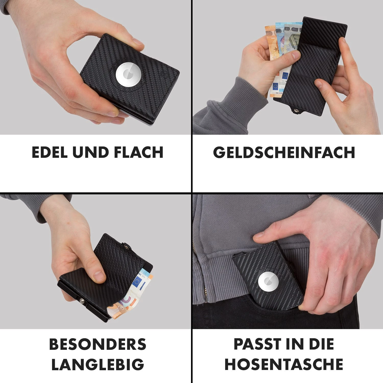 ZNAP Airtag Wallet 8 Karten Münzfach 9x1,5x6 Cm (BxHxT) RFID-Schutz 5 ZNAP Airtag Wallet 8 Karten Münzfach 9x1,5x6 Cm (BxHxT) RFID-Schutz – Bild 5