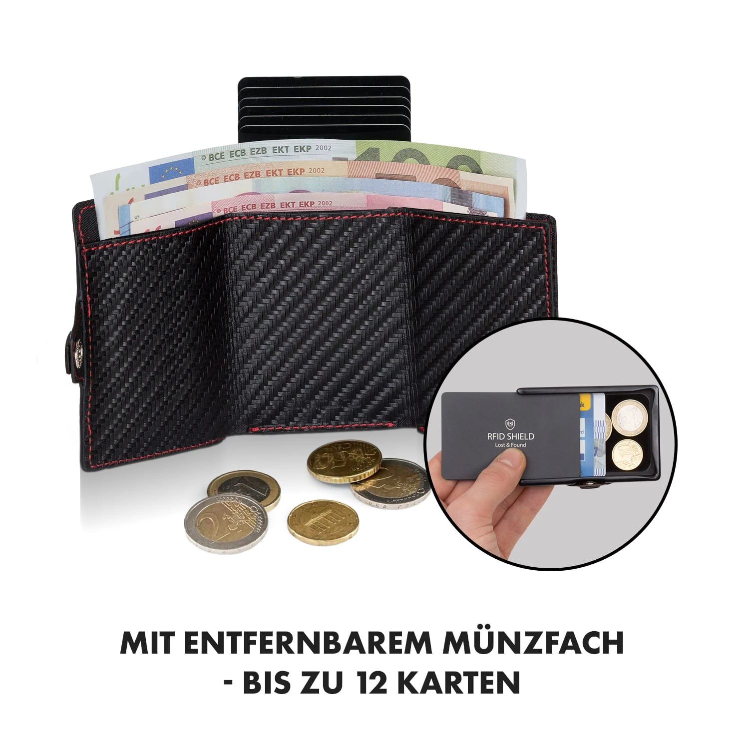 ZNAP Airtag Wallet 12 Karten Münzfach 9x1,8x6 Cm (BxHxT) RFID-Schutz 4 ZNAP Airtag Wallet 12 Karten Münzfach 9x1,8x6 Cm (BxHxT) RFID-Schutz – Bild 4