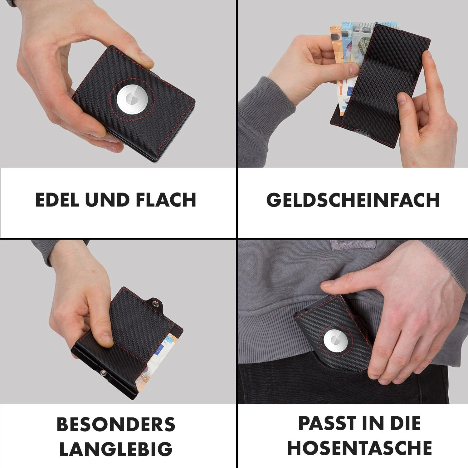 ZNAP Airtag Wallet 12 Karten Münzfach 9x1,8x6 Cm (BxHxT) RFID-Schutz 5 ZNAP Airtag Wallet 12 Karten Münzfach 9x1,8x6 Cm (BxHxT) RFID-Schutz – Bild 5