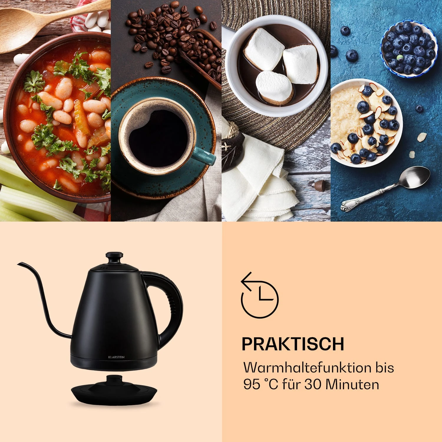 Garcon Wasserkocher 1L 2000W Warmhaltefunktion Schwanenhals Edelstahl 6 Garcon Wasserkocher 1L 2000W Warmhaltefunktion Schwanenhals Edelstahl – Bild 6