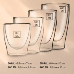 DUOS Doppelwandiges Glas 80, 200, 310, 400 Ml Thermofunktion Inkl. Edelstahl-Löffel -Küche Zu Hause 10040399 yy 0007 logo