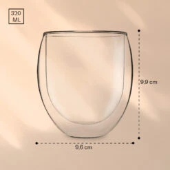 Glas Ice Mit Teeblume 320 Ml Doppelwandiges Borosilikatglas -Küche Zu Hause 10040451 yy 0007 dimensions