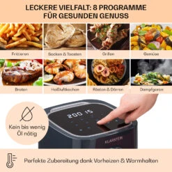Crisp-Pro Heißluftfritteuse Air Fryer 1400W 2,8 Ltr Timer Edelstahl -Küche Zu Hause 10040698 de 0003 usp