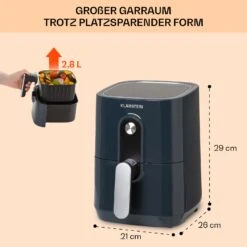 Crisp-Pro Heißluftfritteuse Air Fryer 1400W 2,8 Ltr Timer Edelstahl -Küche Zu Hause 10040698 de 0006 usp