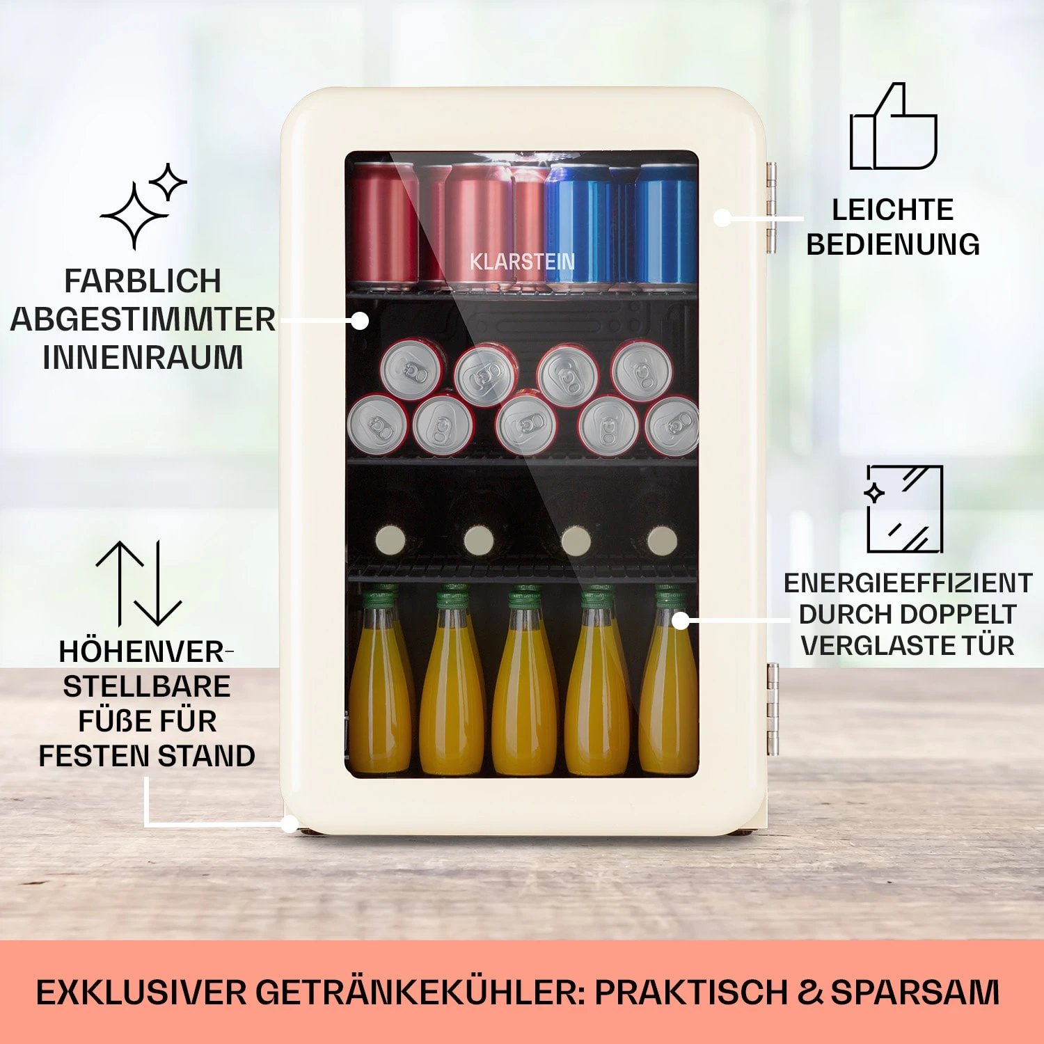 PopLife 70 Getränkekühler Kühlschrank 70 Ltr 0-10 °C Retro-Design LED 5 PopLife 70 Getränkekühler Kühlschrank 70 Ltr 0-10 °C Retro-Design LED – Bild 5