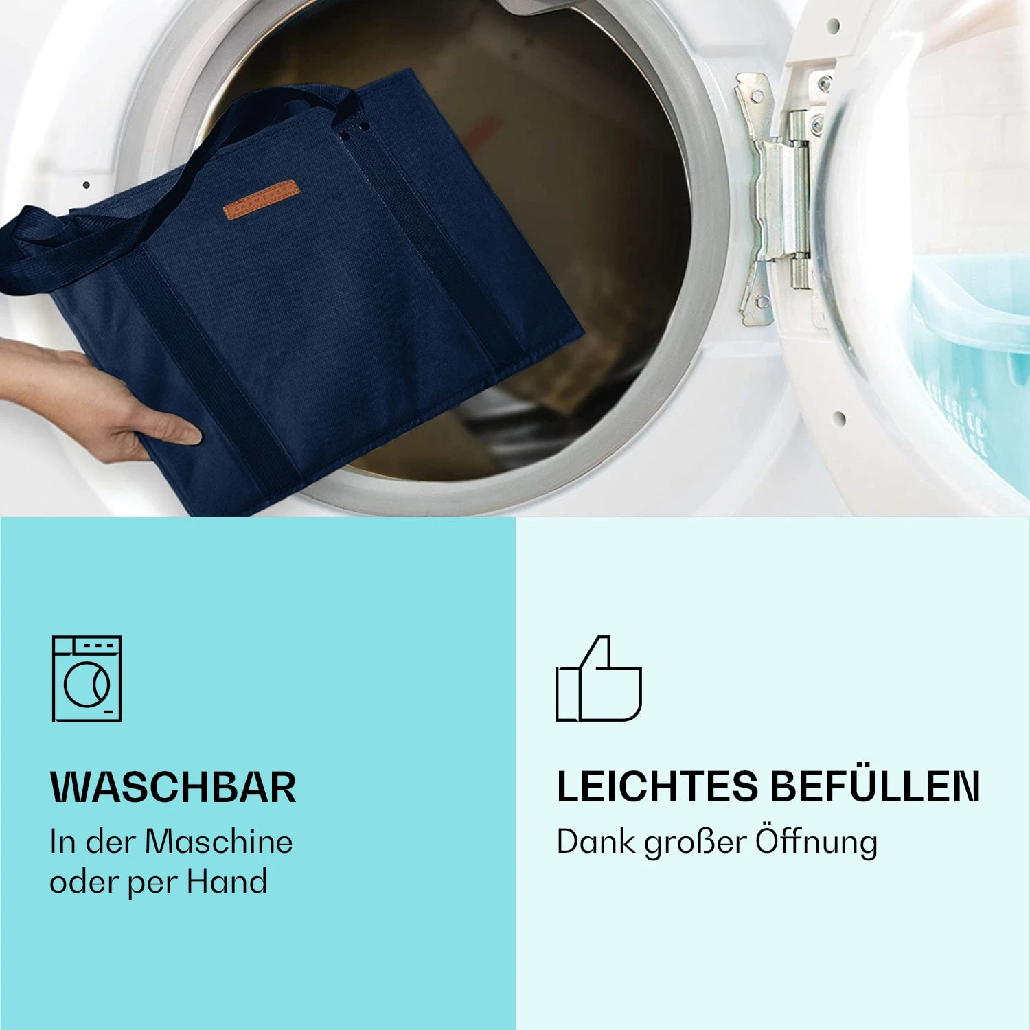 Einkaufstasche 3er Set Wiederverwendbar Waschbar Faltbar Verstärkt 4 Einkaufstasche 3er Set Wiederverwendbar Waschbar Faltbar Verstärkt – Bild 4