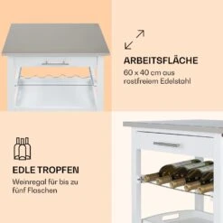 Vermont Servierwagen Küchenwagen 5 Etagen Holz Edelstahl Mobil -Küche Zu Hause 10041118 de 0003 logo