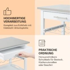 Vermont Servierwagen Küchenwagen 5 Etagen Holz Edelstahl Mobil -Küche Zu Hause 10041118 de 0005 logo