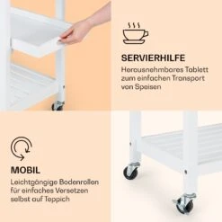 Vermont Servierwagen Küchenwagen 5 Etagen Holz Edelstahl Mobil -Küche Zu Hause 10041118 de 0006 logo