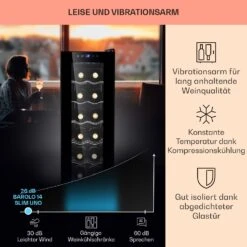 Barolo 14 Slim Uno Weinkühlschrank 46 Ltr 14 Flaschen 11-18°C SingleZone 12 Barolo 14 Slim Uno Weinkühlschrank 46 Ltr 14 Flaschen 11-18°C SingleZone -Küche Zu Hause 10041206 de 0004 usp